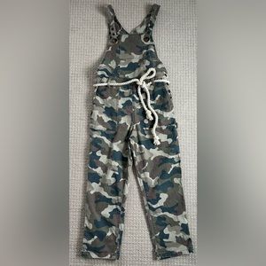 Anthropologie Camo Overalls with Rope Belt